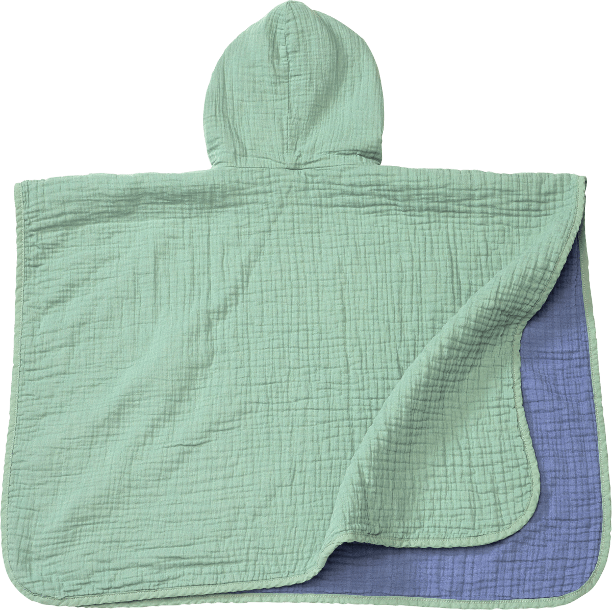 Badeponcho aus Musselin, grün & blau, 1 St