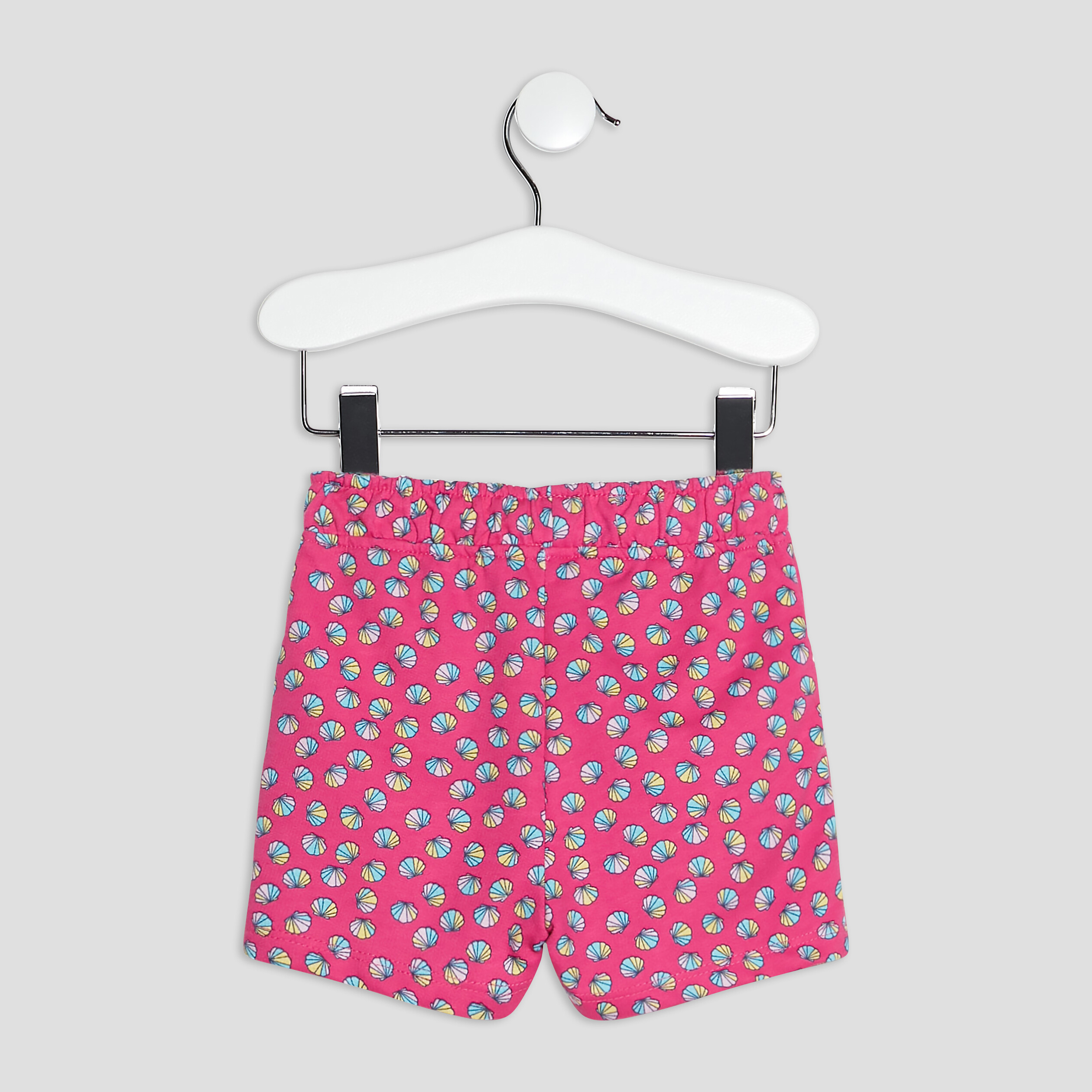 Short droit taille élastiquée rose fluo bébé fille | La Halle