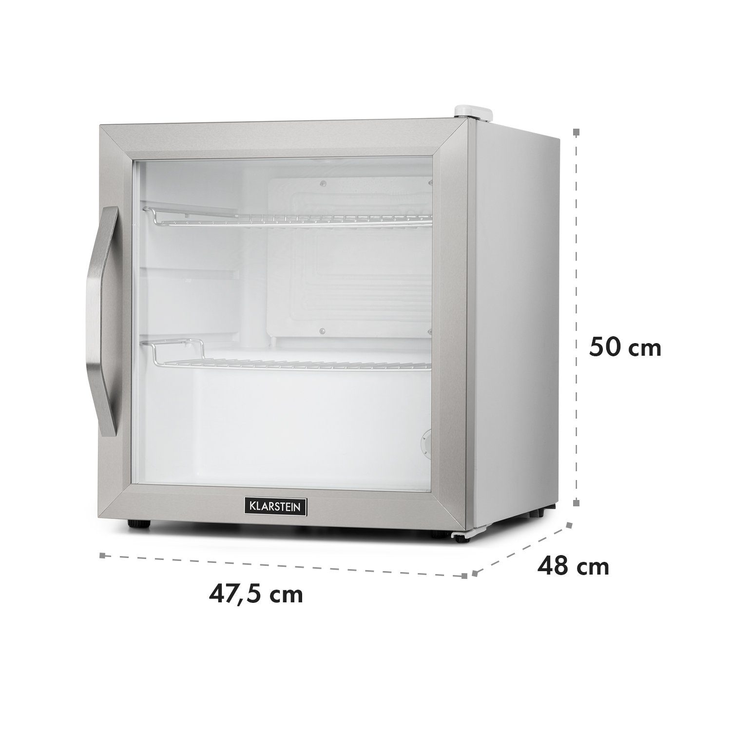 Klarstein Getränkekühlschrank HEA-Beersafe-L-WH 10033121, 50 cm hoch, 47.5 cm breit, Bierkühlschrank Getränkekühlschrank Flaschenkühlschrank mit Glastür