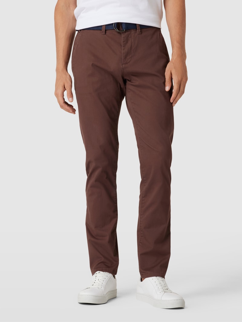 Stoffhose mit französischen Eingrifftaschen in dunkelrot