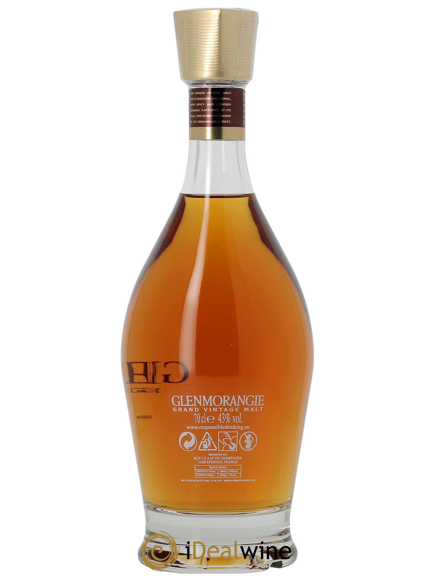 Whisky Glenmorangie Vintage (70cl) 1997 - Lot de 1 Bouteille