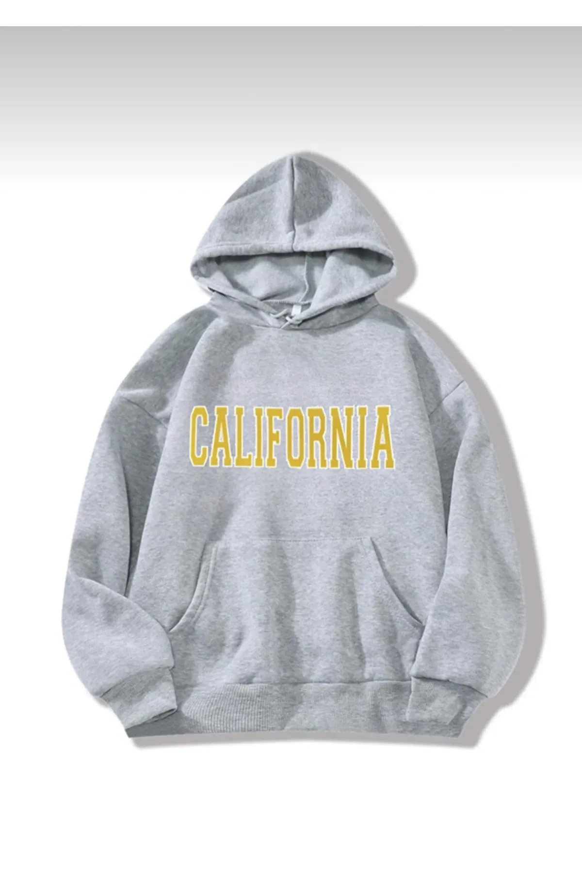 My Blog  Graues, bedrucktes Oversize-Kapuzenpullover „California“.