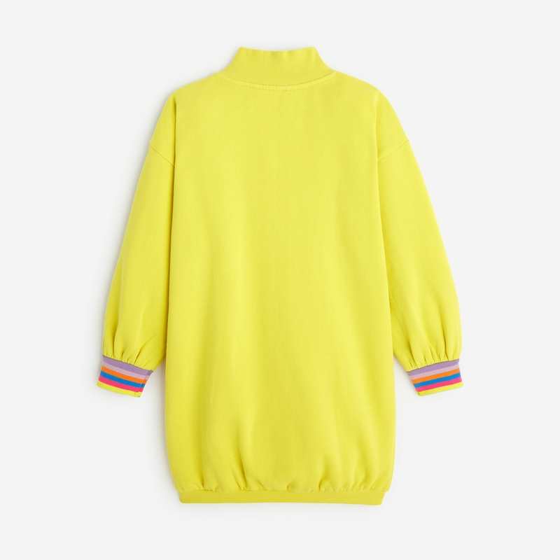 Robe sweat jaune fille en coton Catimini