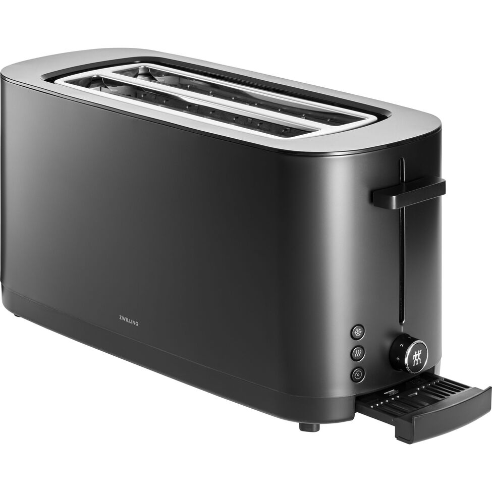 Toaster, 2 Schlitze lang, Schwarz