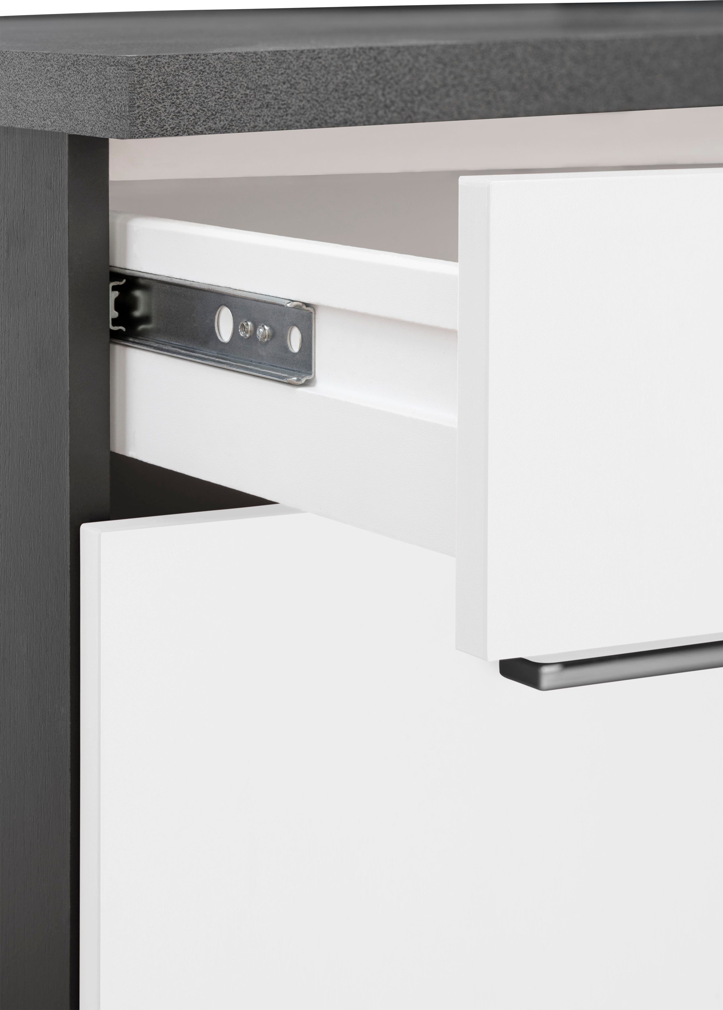 HELD MÖBEL Winkelküche Paris, mit E-Geräten, Stellbreite 220/280 cm