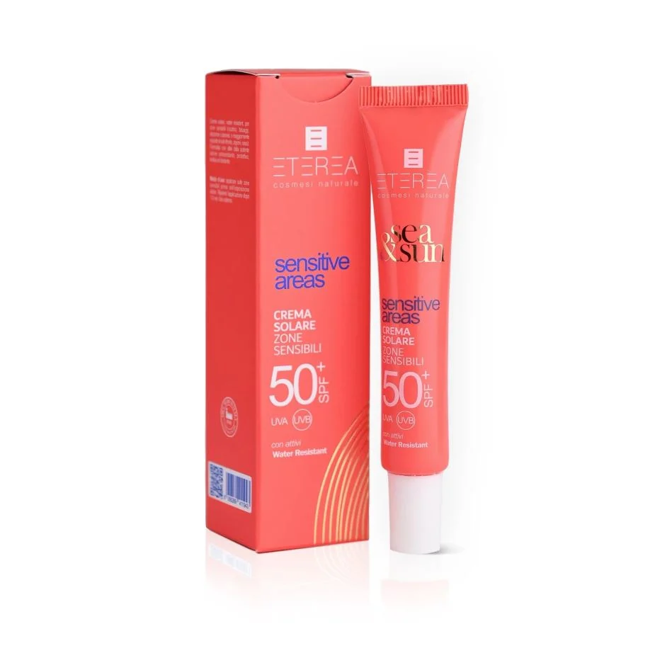Meri- ja aurinkoherkille alueille SPF50+ - Korkeasuojainen aurinkovoide kasvoille, korkeasuojainen aurinkovoide vartalolle.