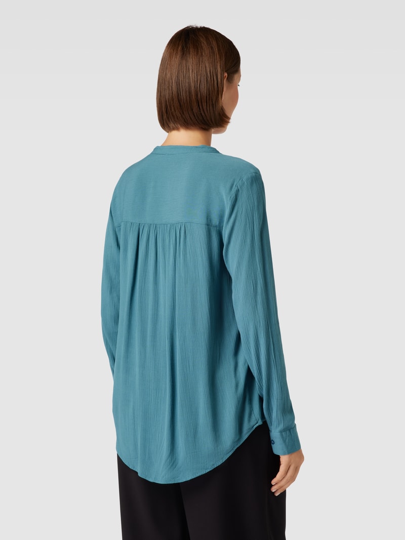 Blusenshirt mit V-Ausschnitt in rauchblau