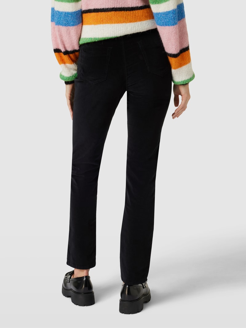 Slim Fit Jeans in Samt-Optik Modell 'Mary' in schwarz