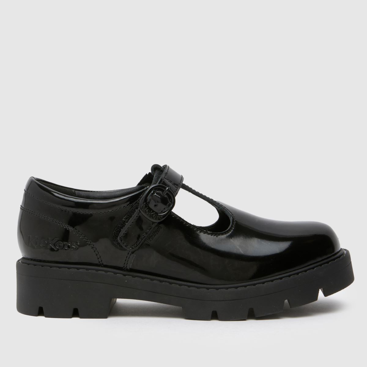 Kickers svarta kori t-bar flickor juniorskor