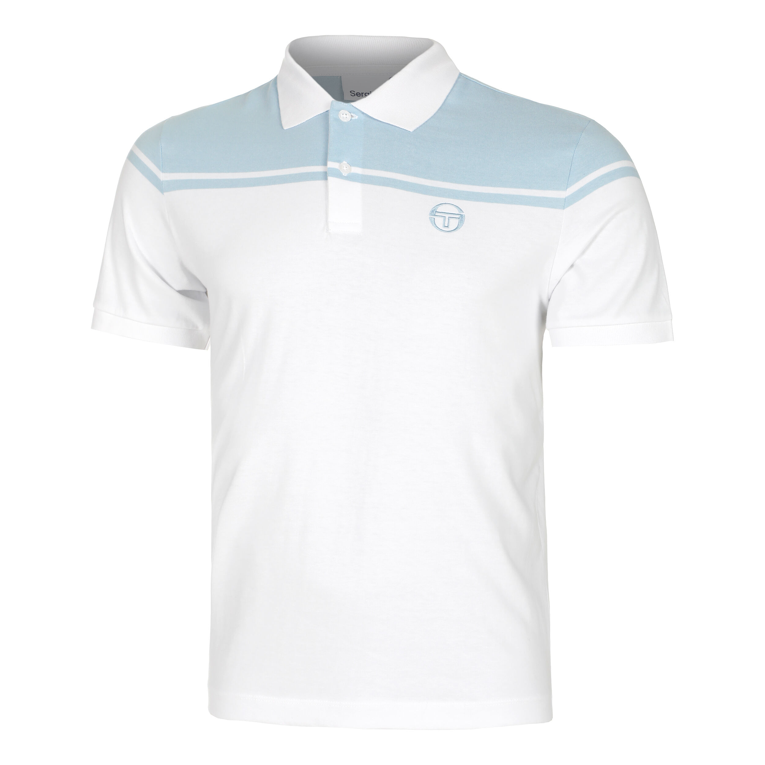 New Young Line Polo Herren - Weiß, Hellblau