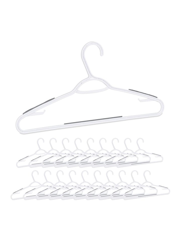 relaxdays 20x Antirutsch-Kleiderbügel in Weiß günstig kaufen onesize