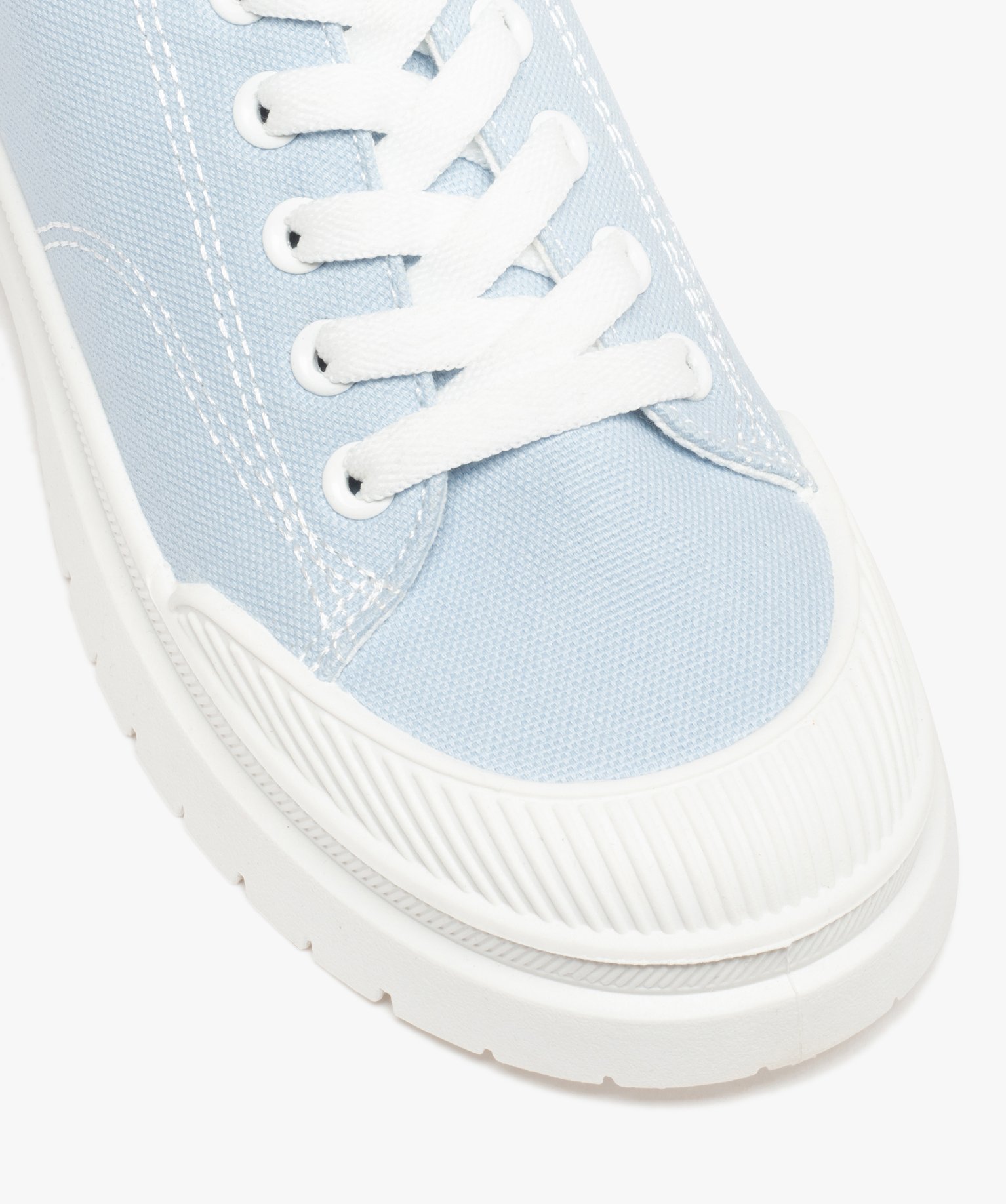 Baskets femme crantées en toile unie – Banana Moon bleu | GEMO