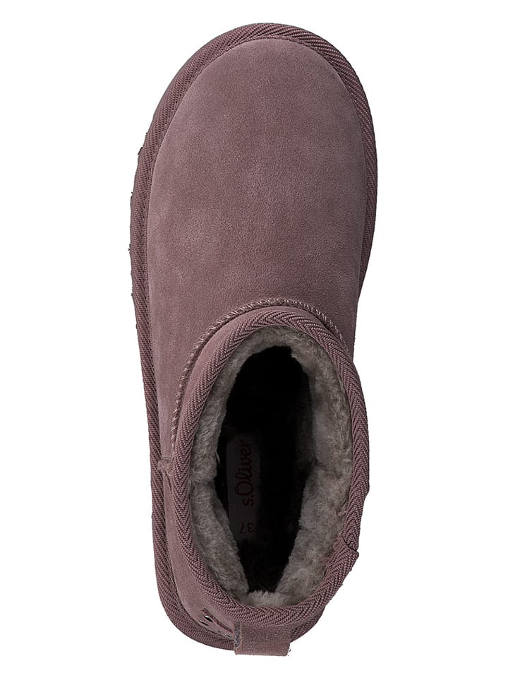 s.Oliver Leder-Ankle-Boots in Rosa günstig kaufen
