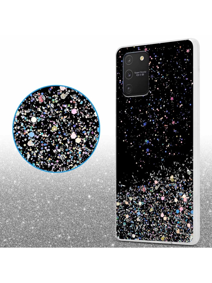 cadorabo Hülle für Samsung Galaxy A91/S10 LITE/M80s in Schwarz mit Glitter günstig kaufen onesize