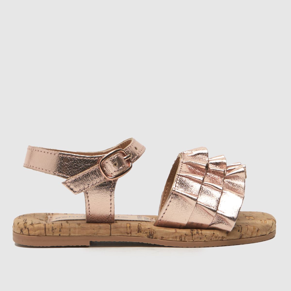 Schuh bronz karamellás fodros lányka kisgyermek szandál