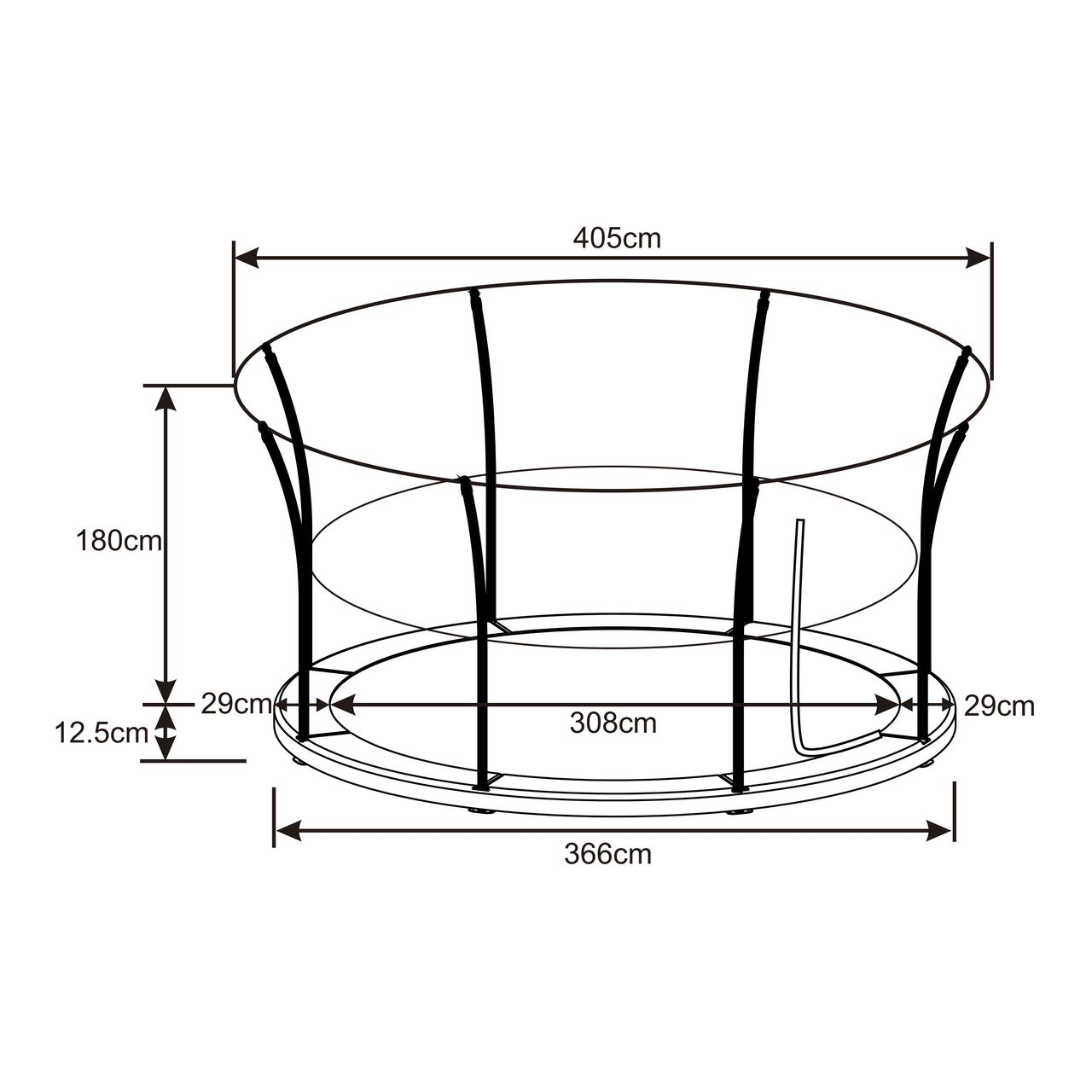 AXI Denver Trampolin 12ft - Inground - Grün