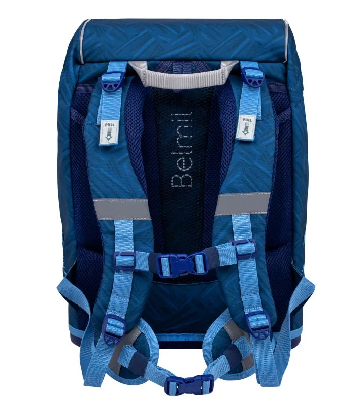 Belmil Motion Schulranzen Set 5-teilig mit 6 Patches - Blue Motion