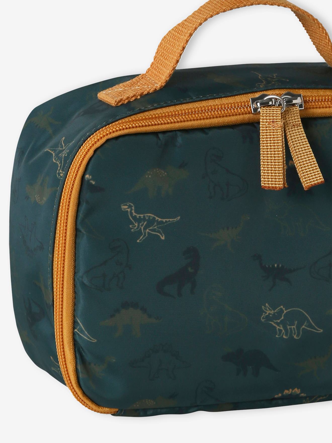 Vertbaudet Jungen Lunchbag mit Dinos - tannengrün