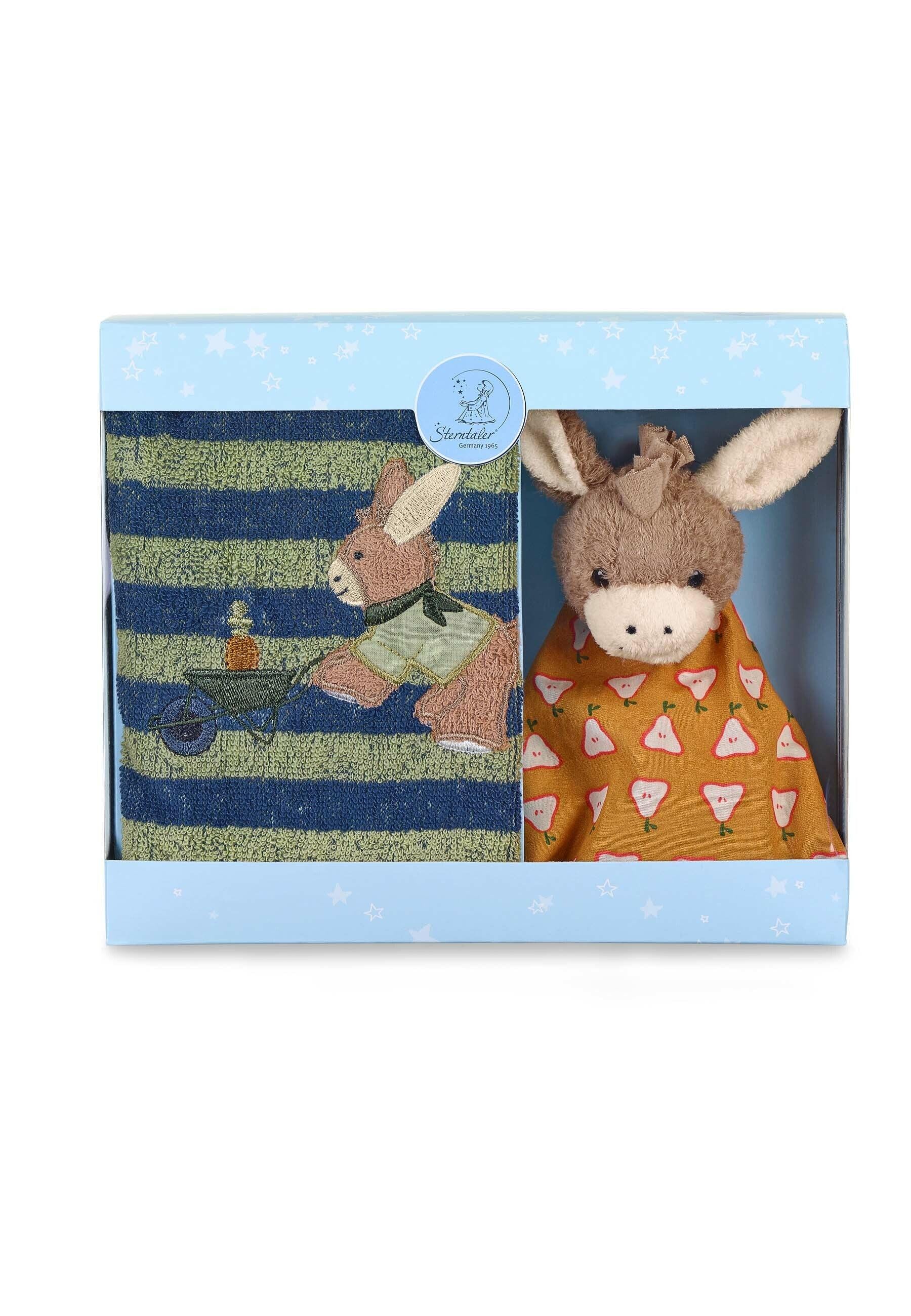 Baby Geschenk-Set Esel Emmilius Basilikumgrün