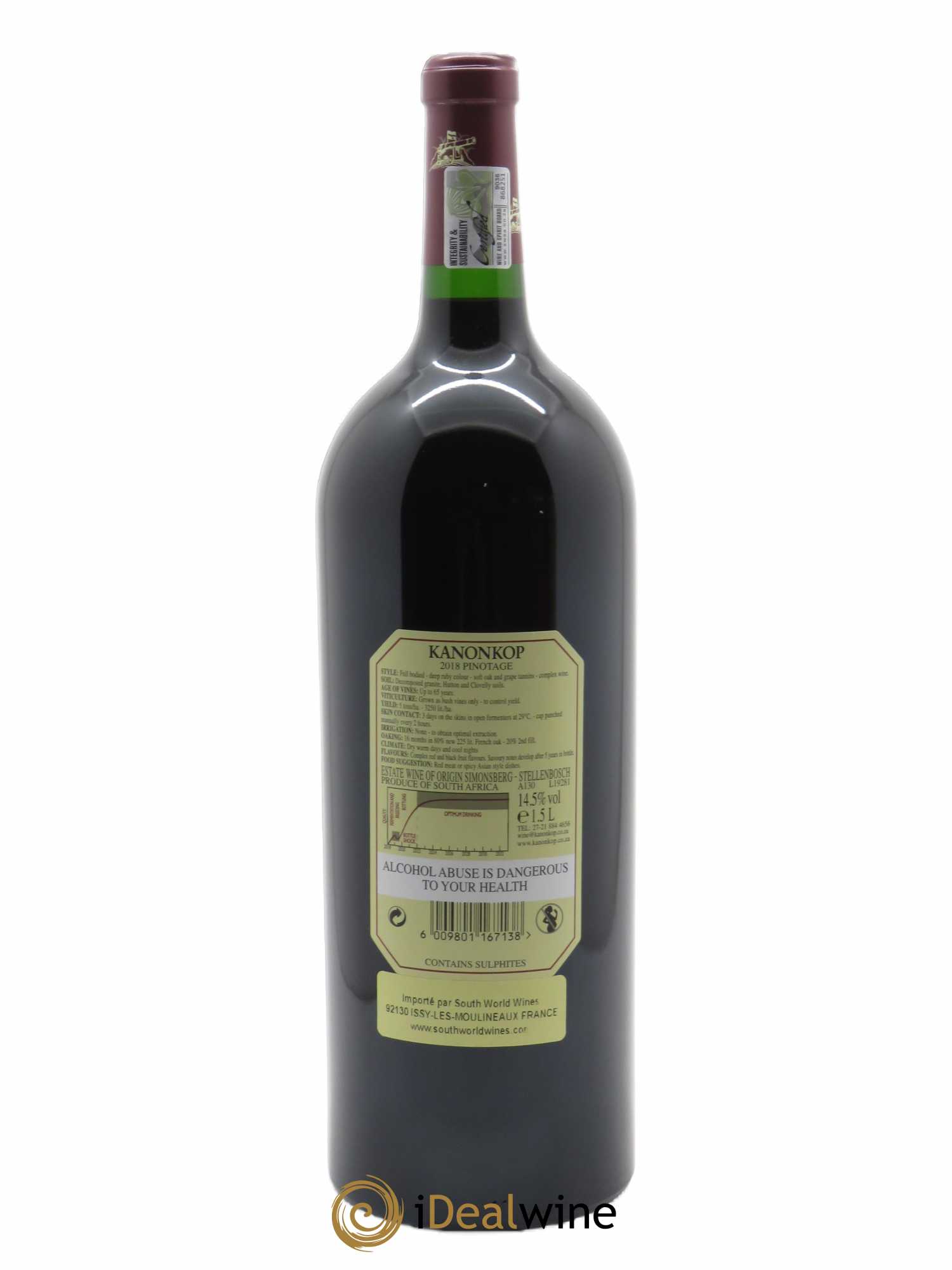 Stellenbosch Kanonkop Pinotage  2018 - Lot de 1 Magnum