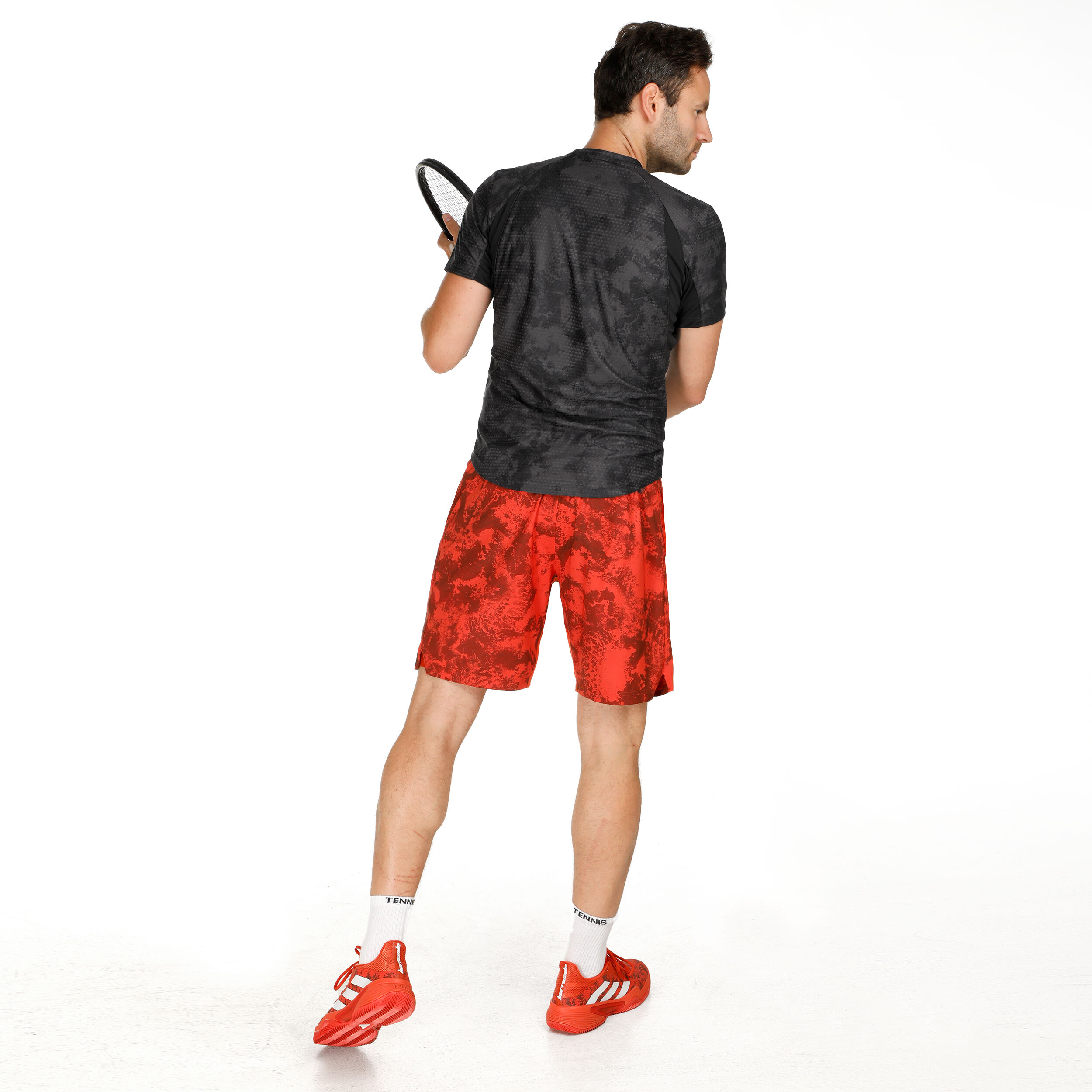 Paris 2N1 Shorts Herren - Orange, Rot