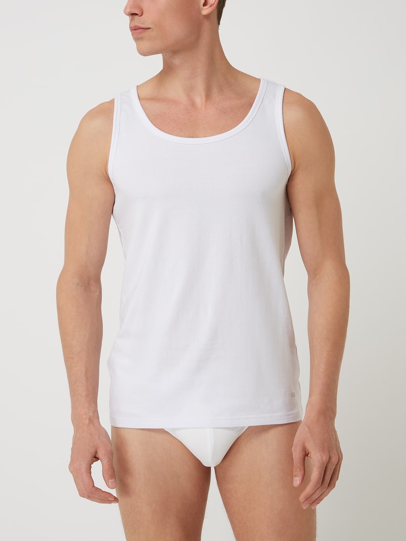 Tanktop mit Stretch-Anteil im 2er-Pack in weiß