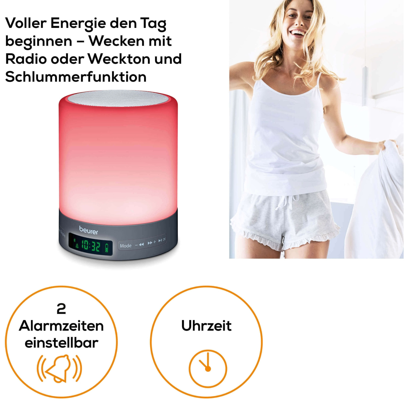 Beurer Lichtwecker WL 50-Lichtwecker für natürliches Einschlafen & sanftes Aufwachen