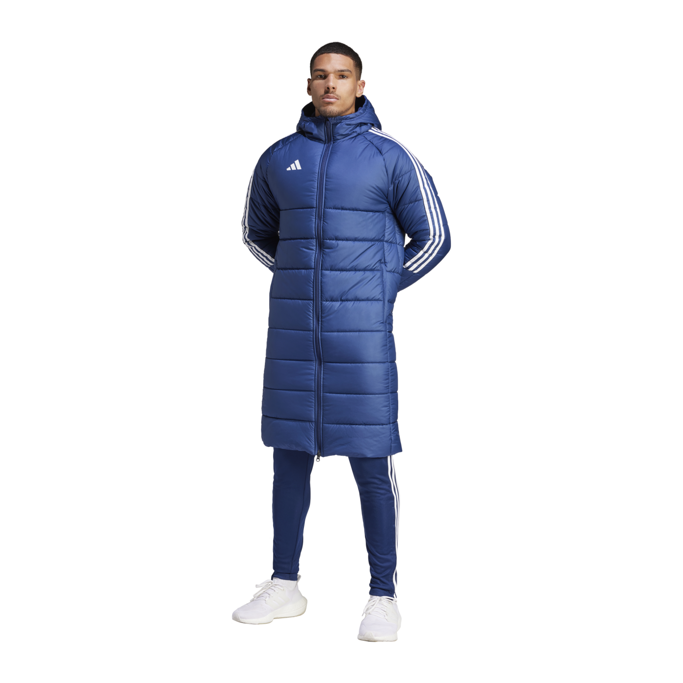 adidas Tiro 24 Long Coachjacke Blau Weiss