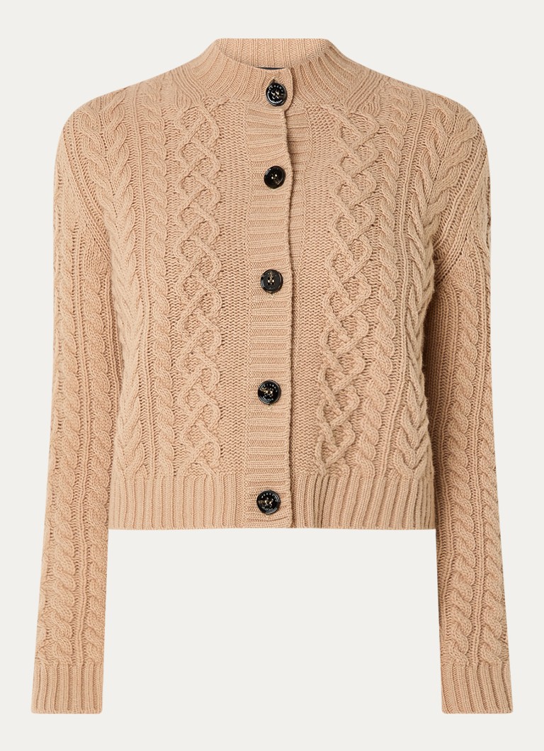 MaxMara Afosi Cardigan din Lână Merinos tricot cablu