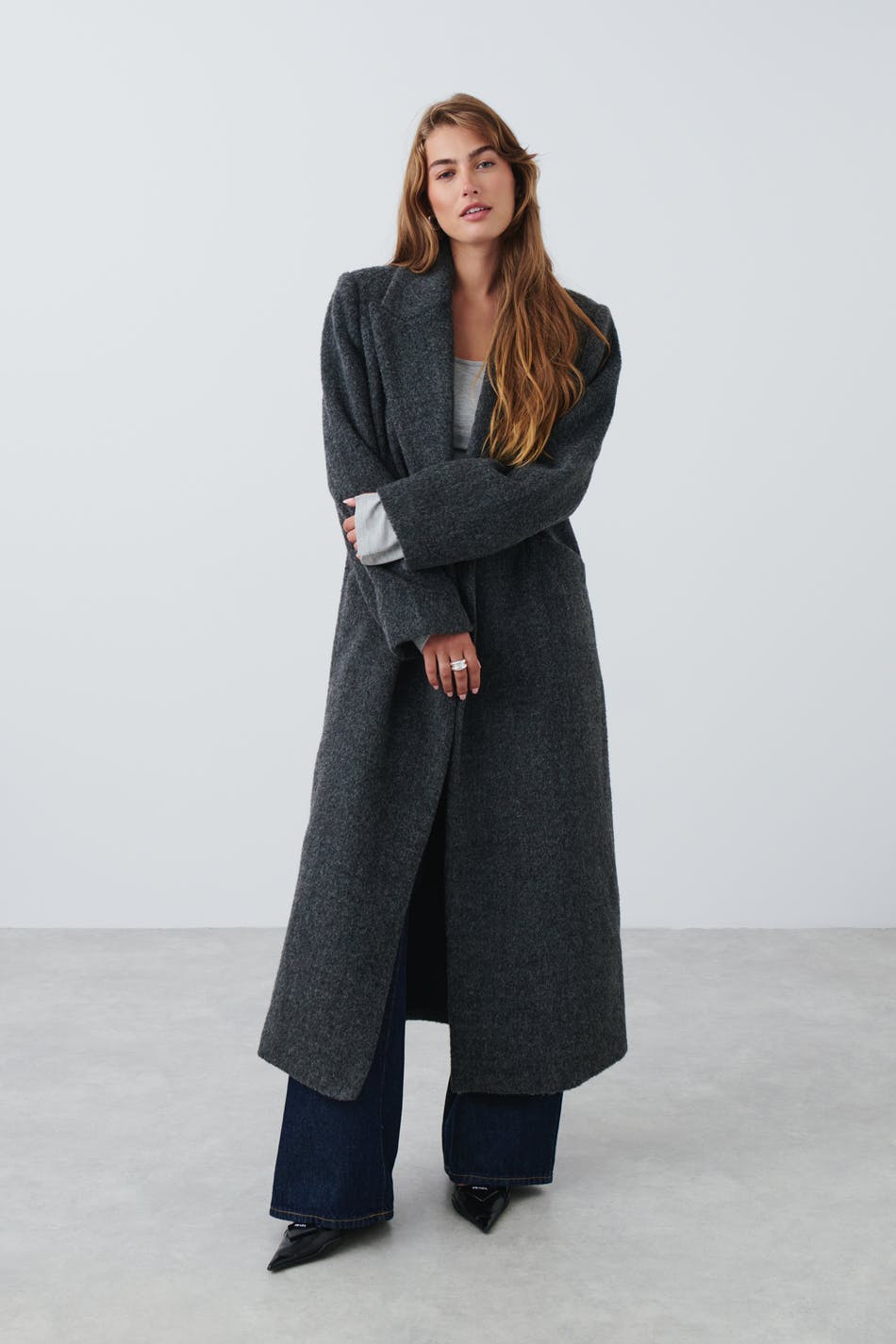 Fuzzy tailored coat