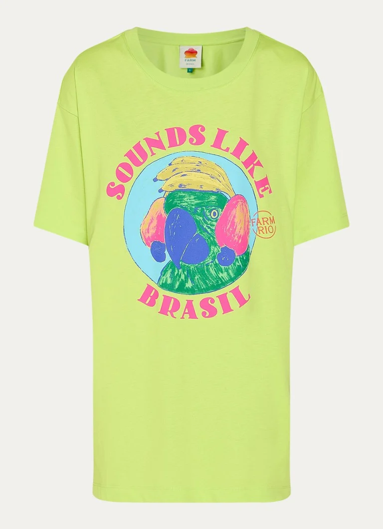 Farm Rio Oversized organic cotton T-shirt with print