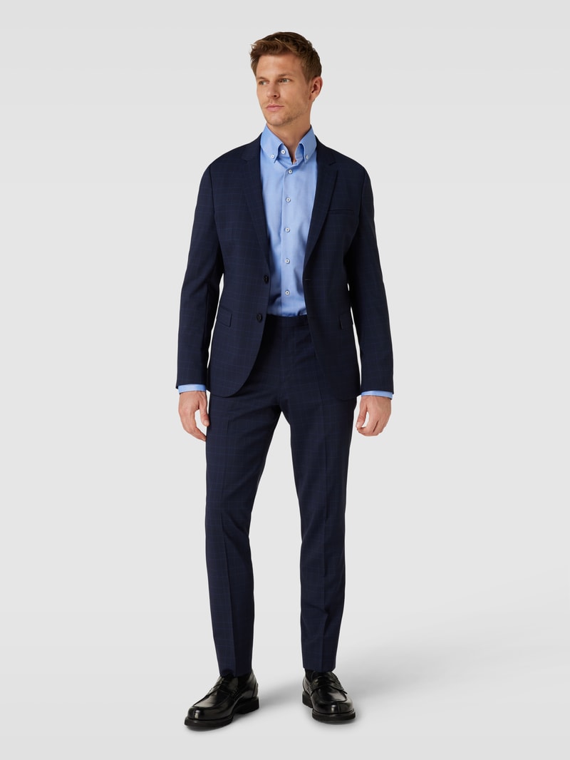 Slim Fit Premium Shirt mit Button-Down-Kragen in bleu