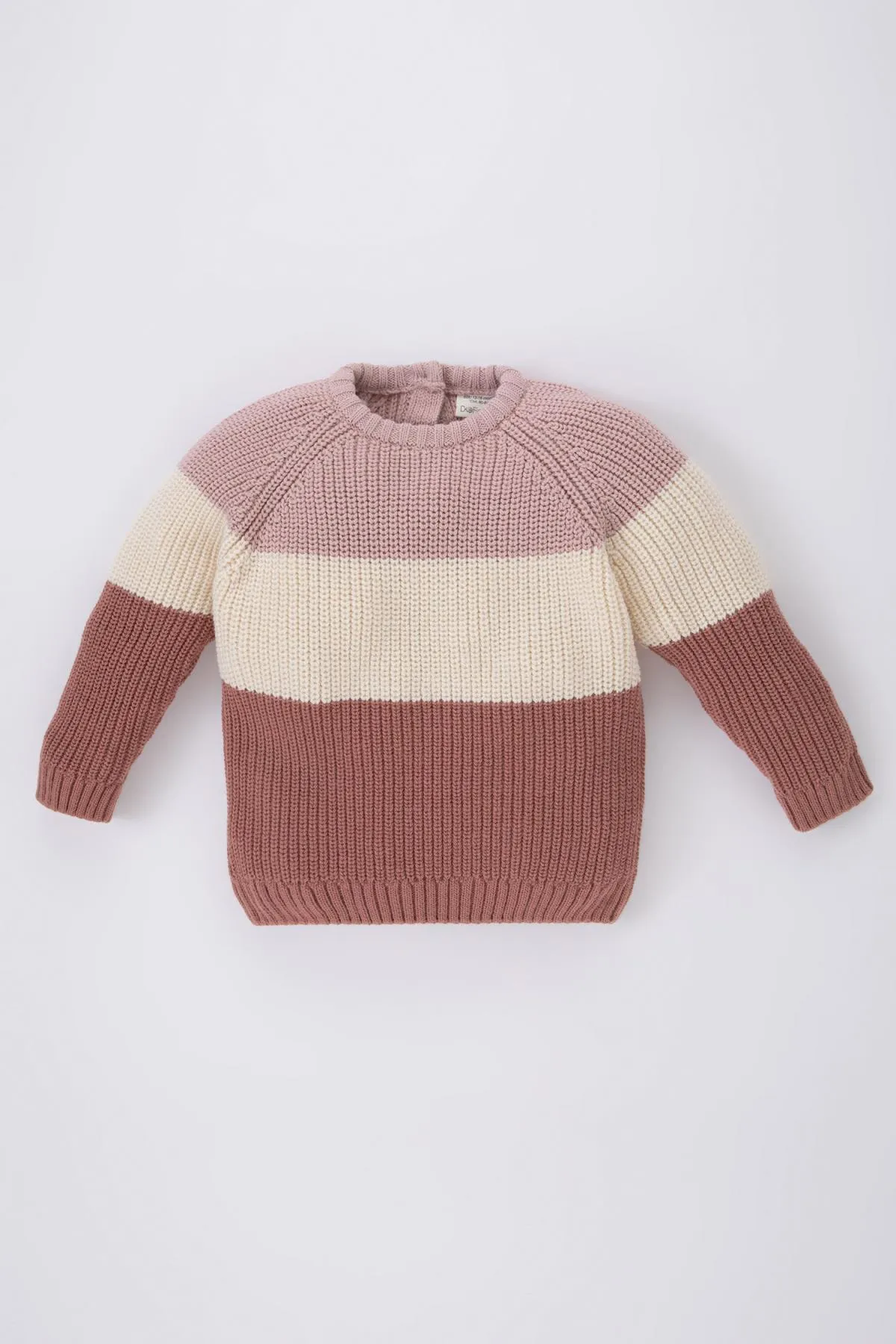 DeFacto  Baby-Pullover aus Selanik-Stoff mit Rundhalsausschnitt und Farbblockdesign für Mädchen