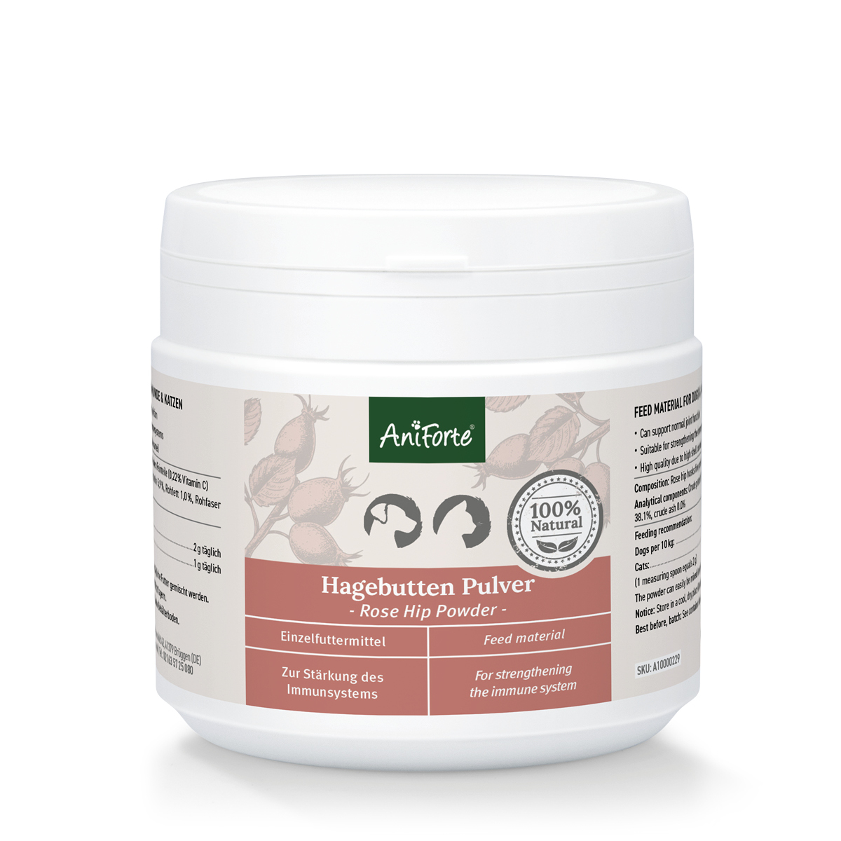 Aniforte Ergänzungsfutter & Aufzucht Aniforte Hagebuttenpulver 250 g