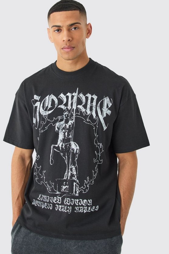 Oversize T-Shirt mit Homme Print