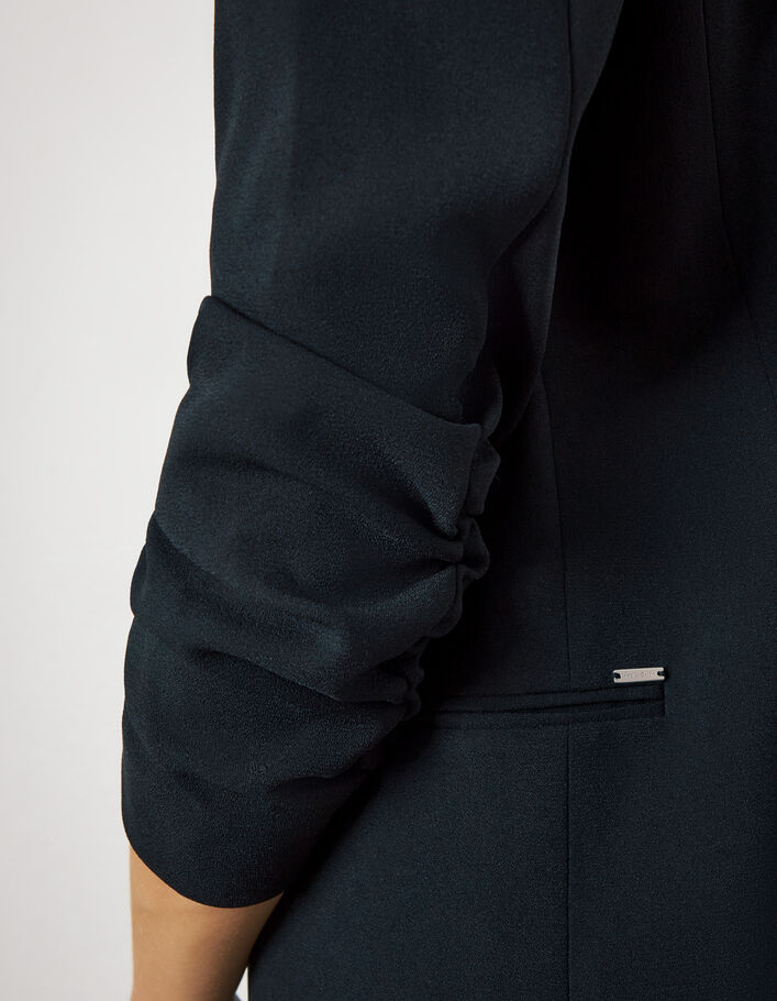 Veste tailleur en crêpe coloris noir femme
