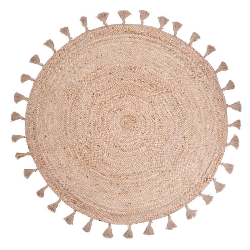 Tapis jute avec pompons 140cm ELSE