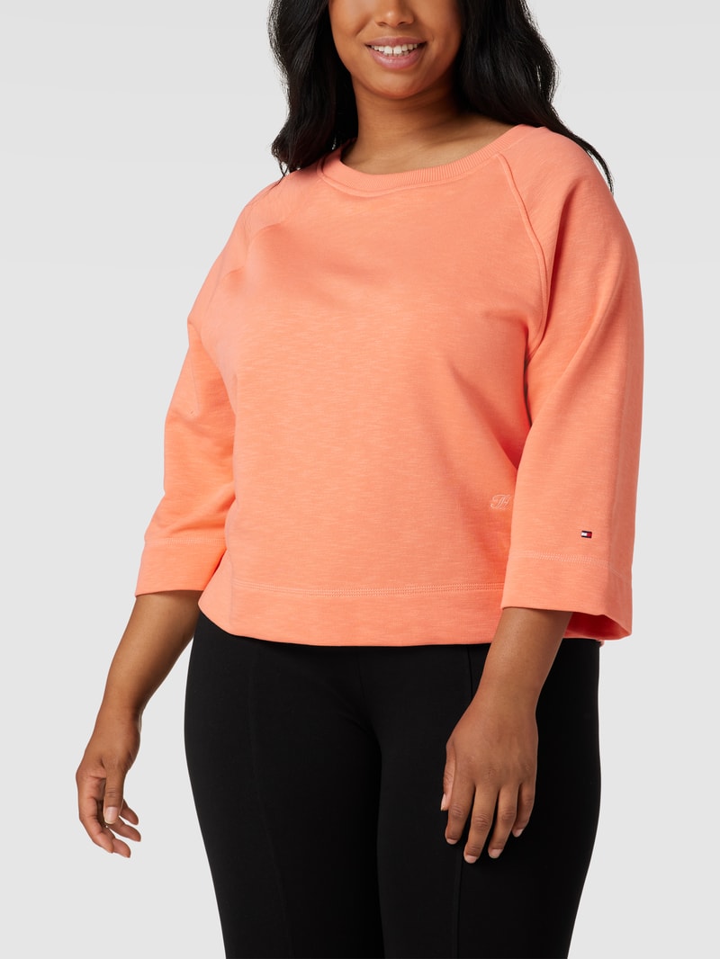 PLUS SIZE Sweatshirt mit Logo-Stitching in apricot