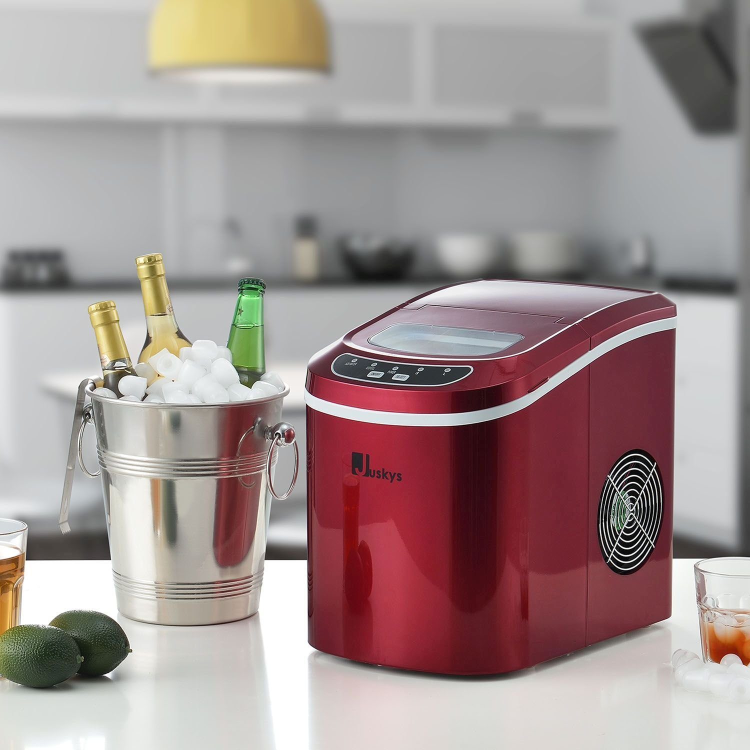 Juskys Eiswürfelmaschine IcyCube, 12 kg in 24 h, großer Wassertank