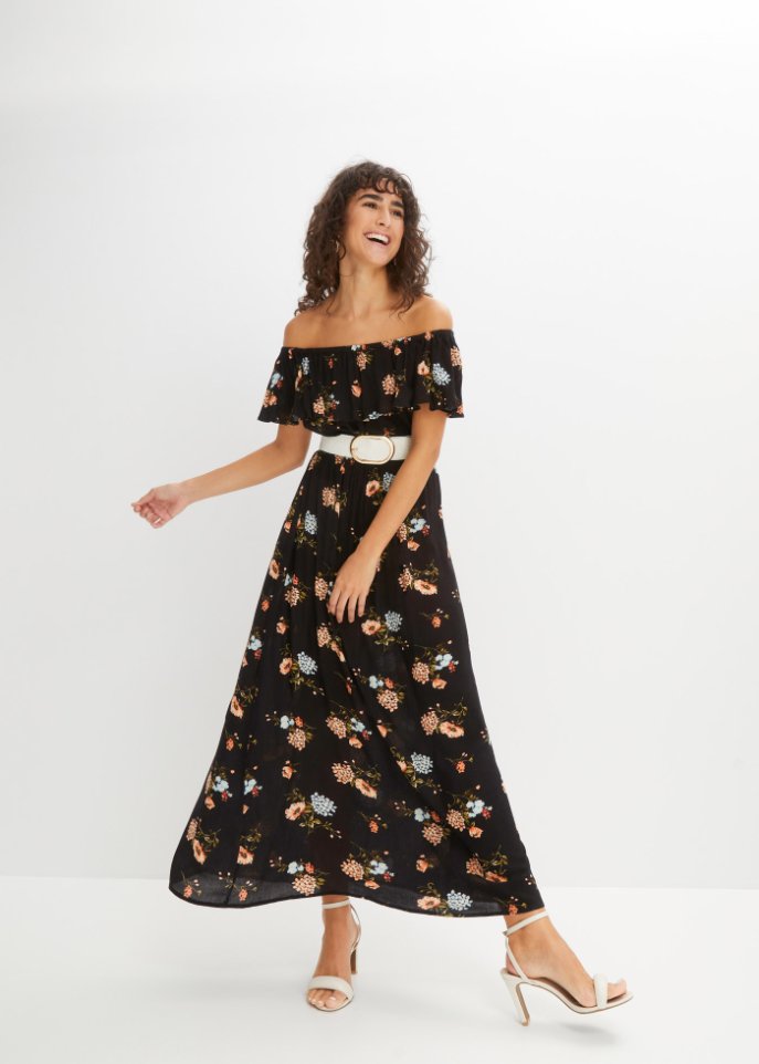 bedrucktes Carmen-Kleid