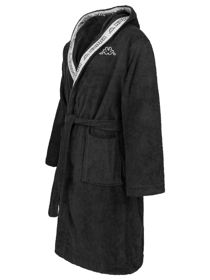 Kappa Bademantel Bathrobe Unisex in Schwarz günstig kaufen