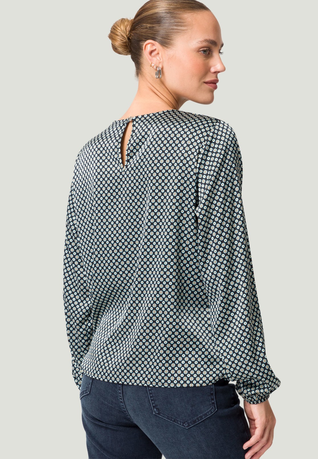 Satinbluse mit Print