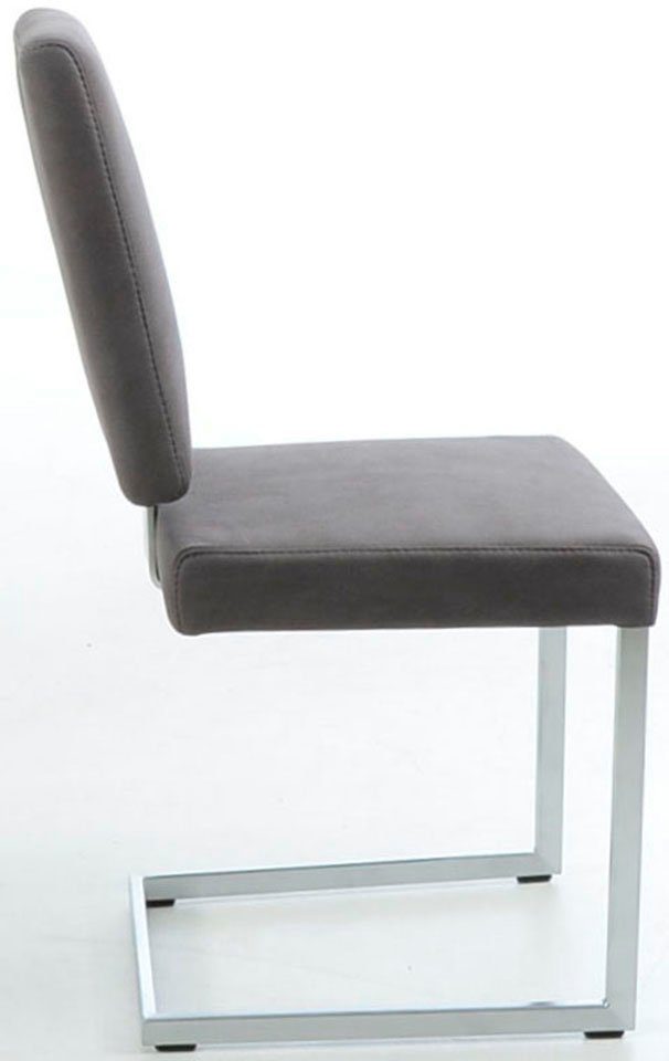 K+W Komfort & Wohnen Freischwinger, stabiles Hochkantgestell, in Leder oder Microfaser