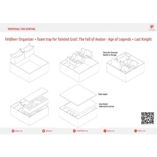 Feldherr Schaumstofforganizer-Set für Tainted Grail: Der Niedergang Avalons - Age of Legends + Last Knight