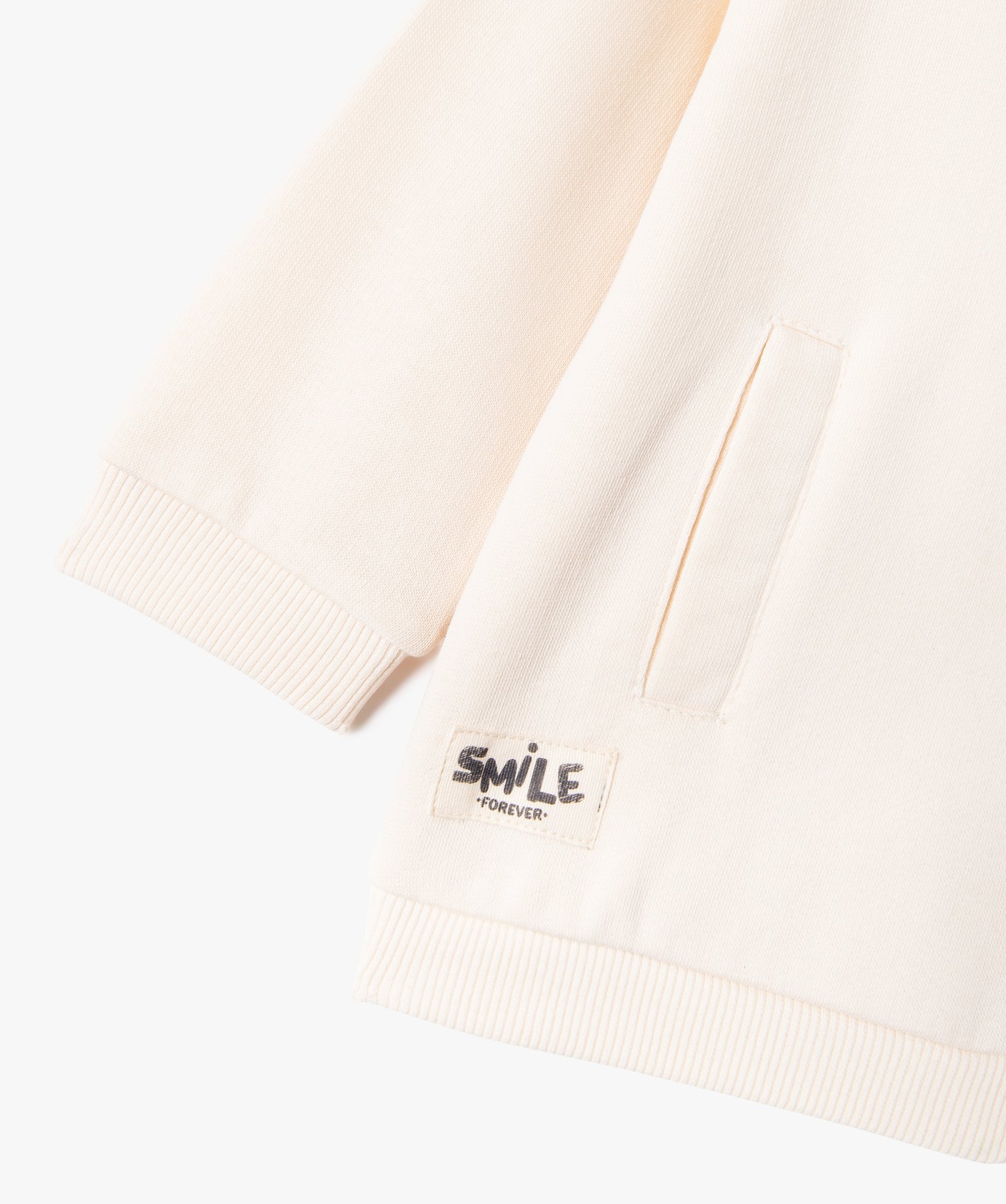 Sweat à capuche en molleton doux bébé Garçon ecru | GEMO