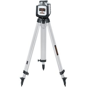 Laserliner 052.205A Cubus 210 S: conjunto laser rotativo + suporte de luz de 150 cm, haste telescópica de nivelamento de 4 m e receptor laser.