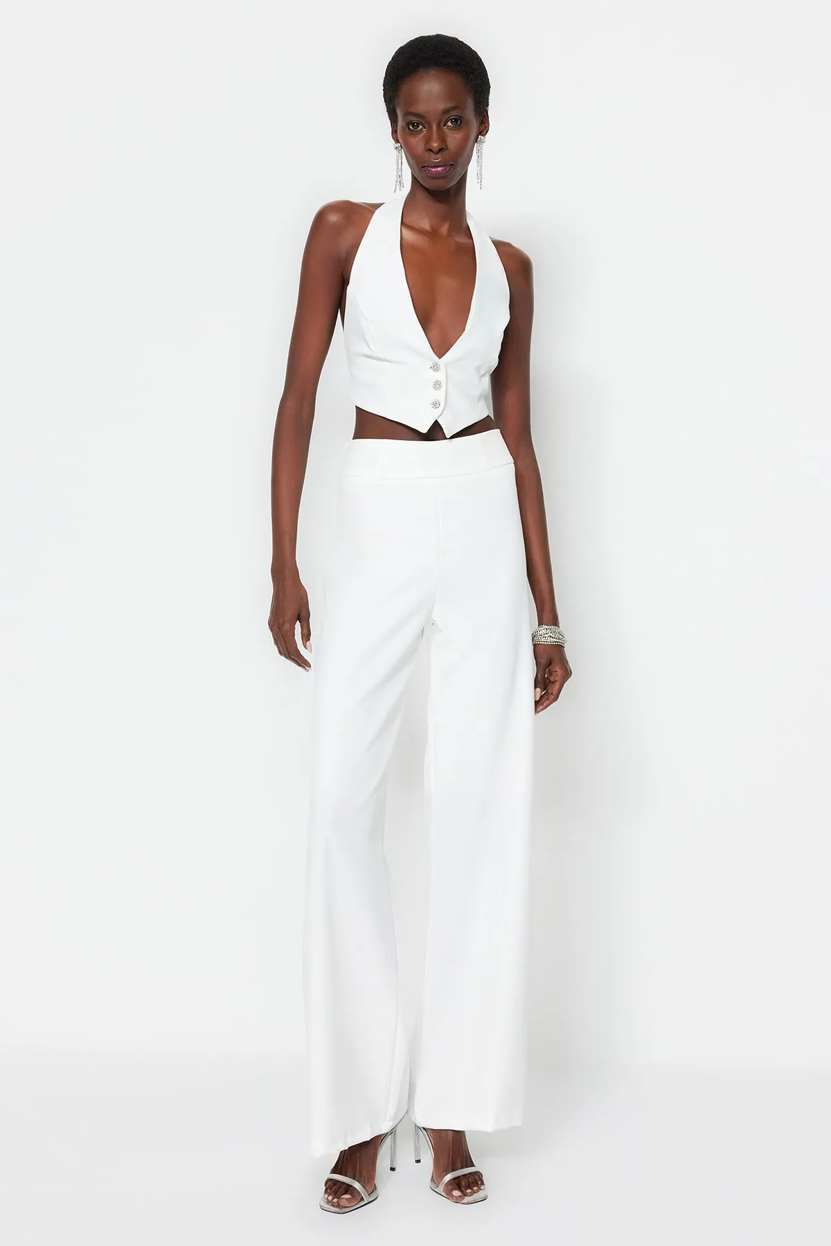 Trendyol Collection  Braut-Webhose in Ecru TPRSS23PL00023