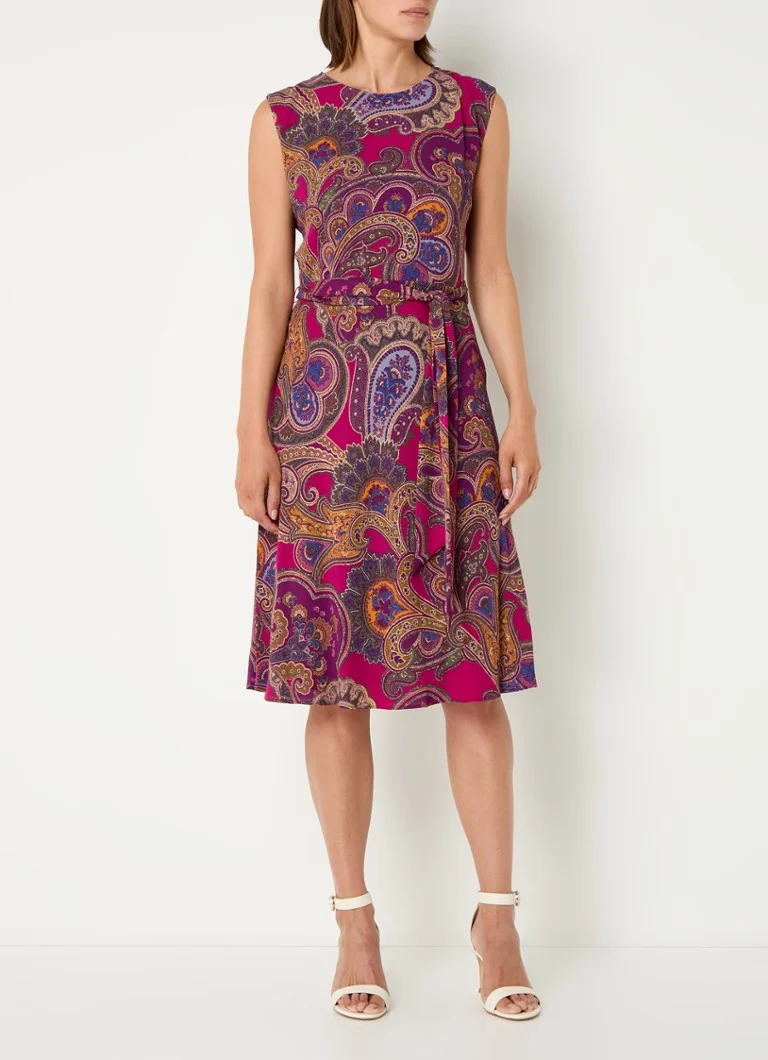Mini haljina Ralph Lauren s paisley printom i mašnom na pojasu