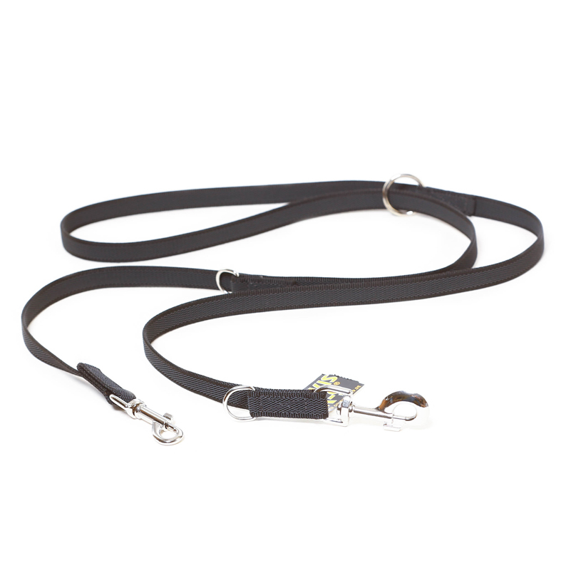 JULIUS-K9 Hundeleinen JULIUS-K9 Führleine verstärkt 20mm schwarz/ grau