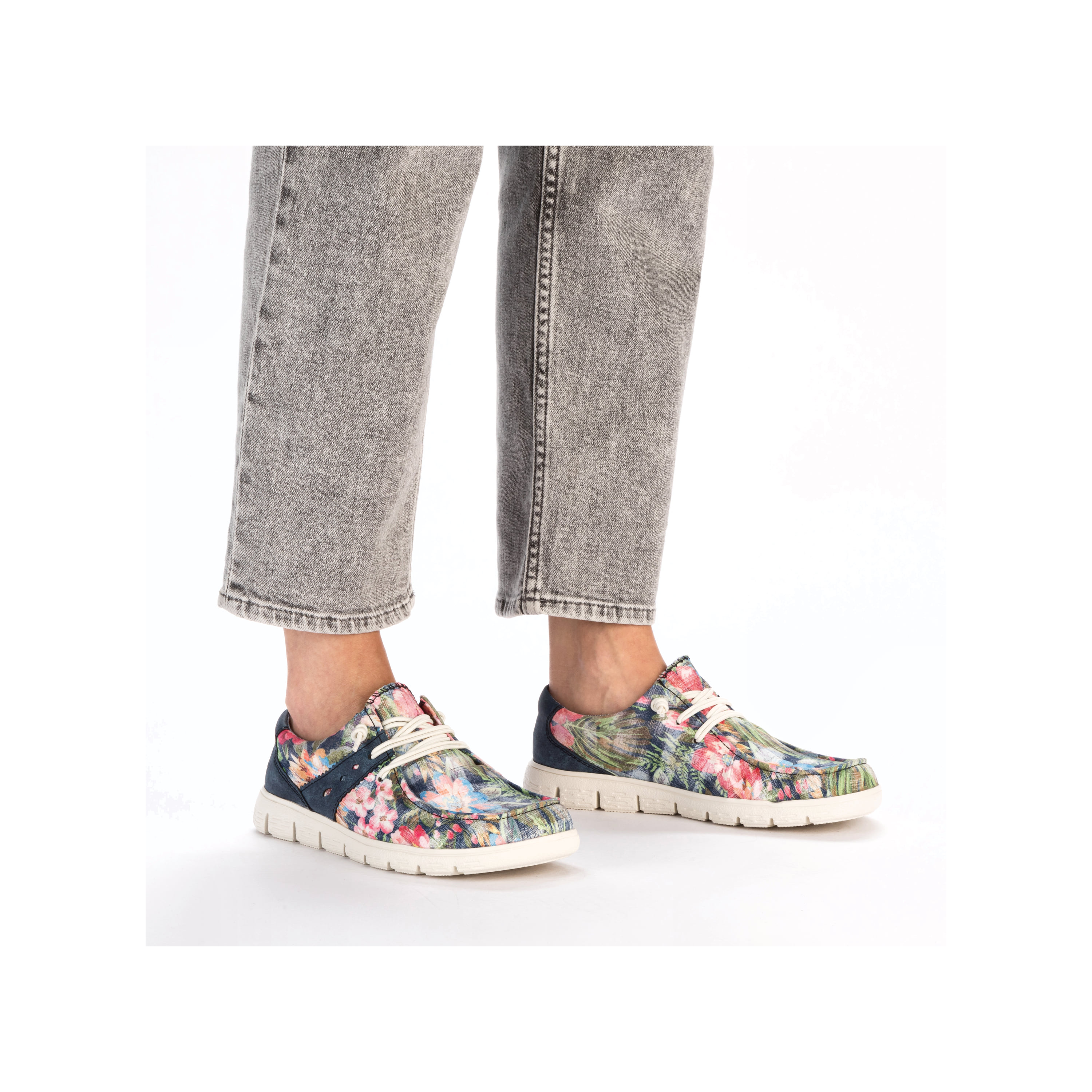 Rieker Damen Slipper multi-denimblau